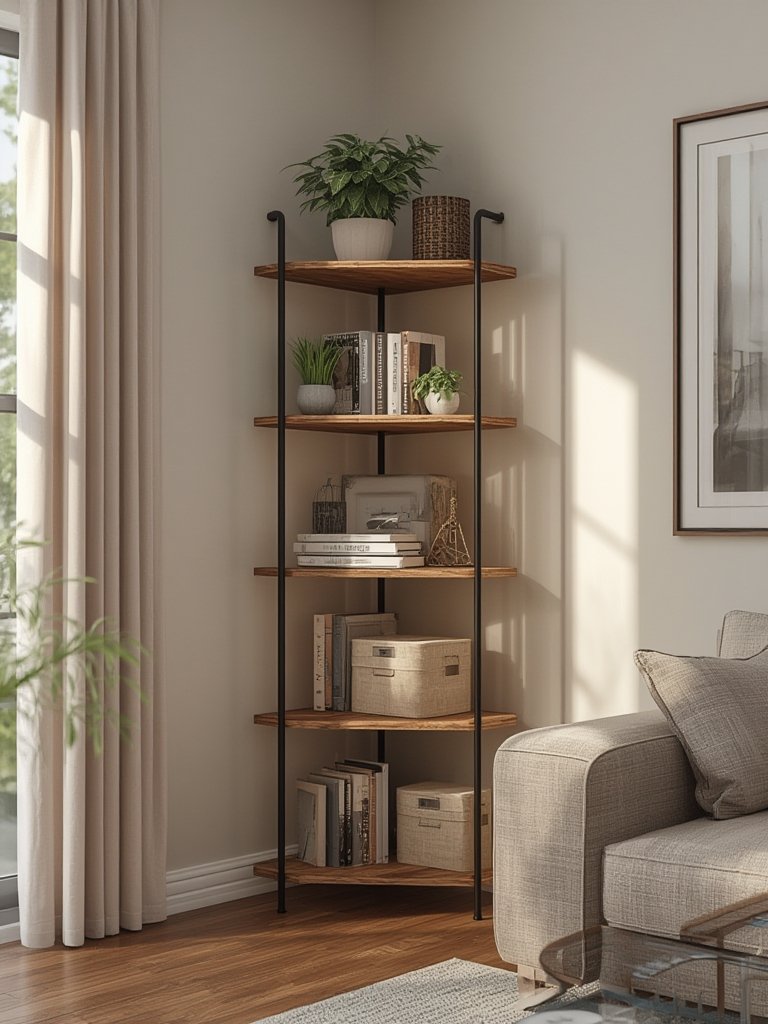 corner shelf in action