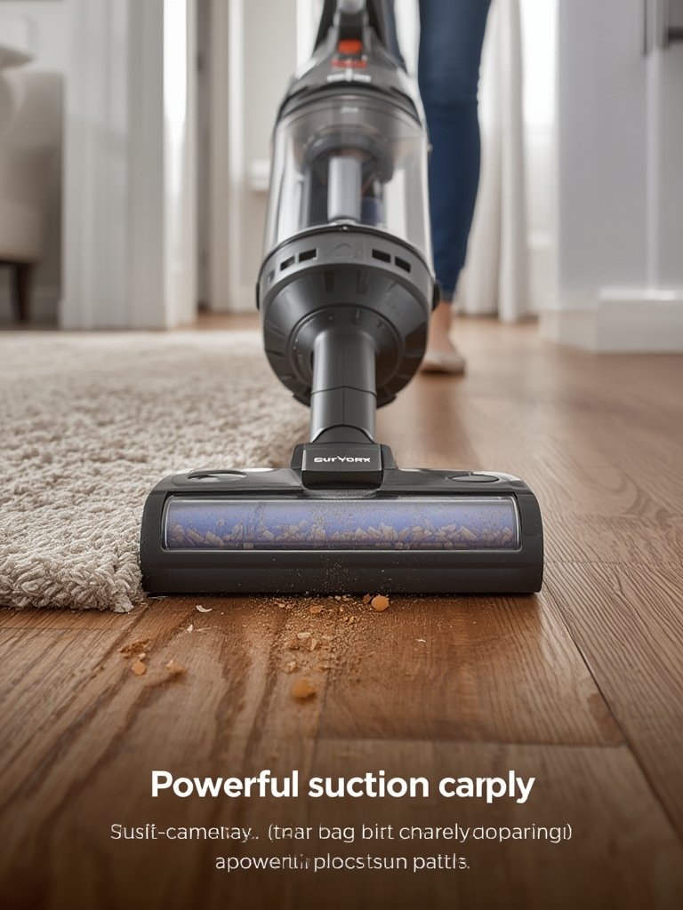 canister vacuum in action