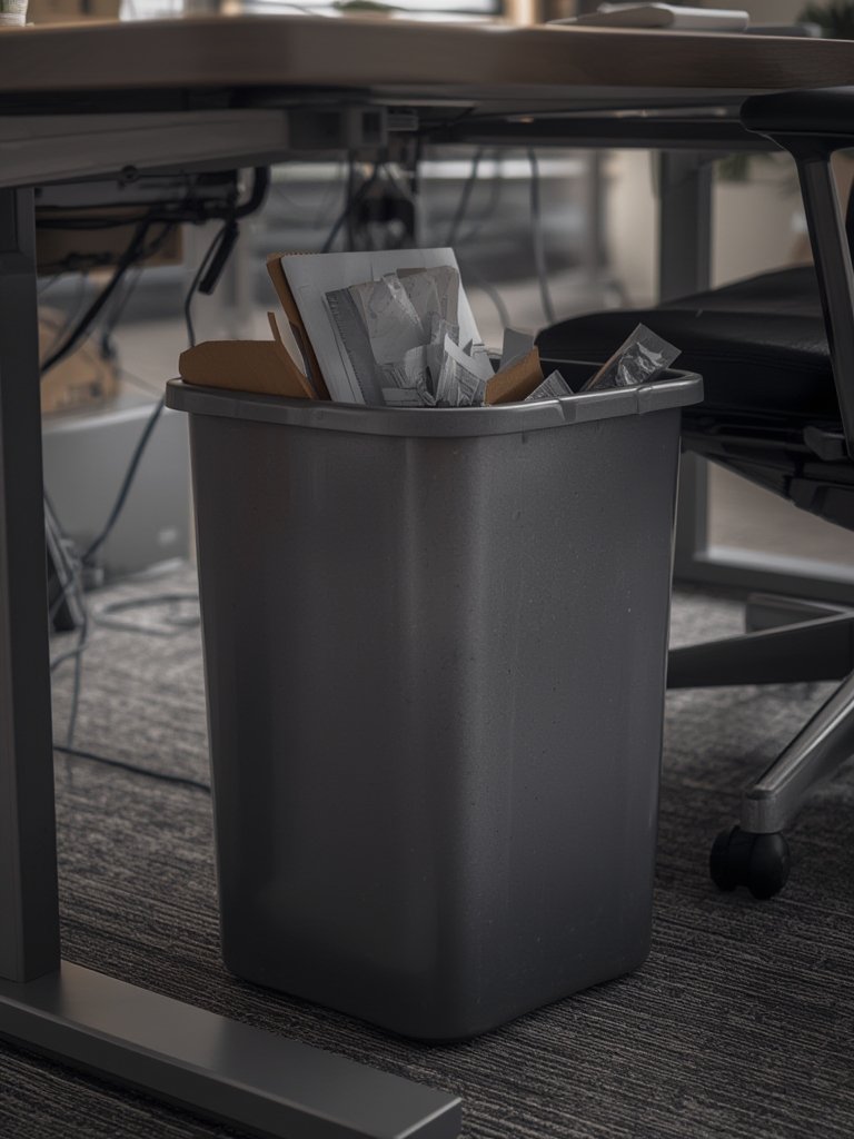 office trashcan in action