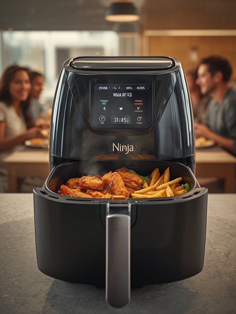 ninja airfryer in action