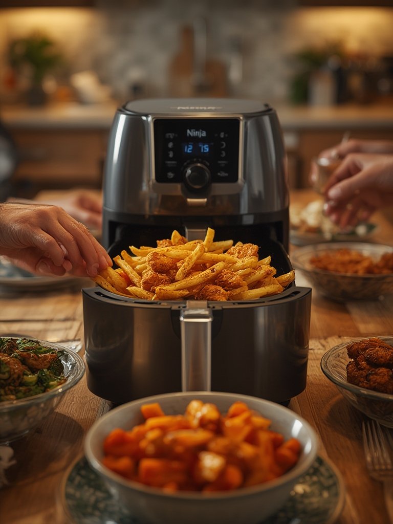ninja airfryer in action