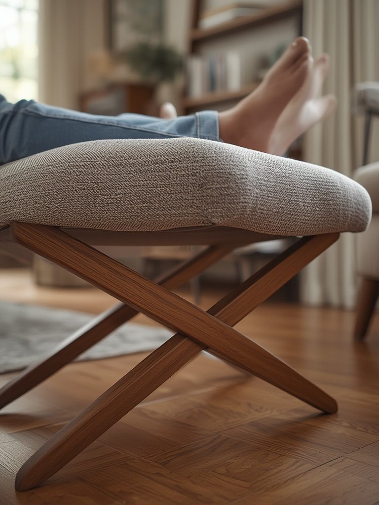 ottoman stool in action