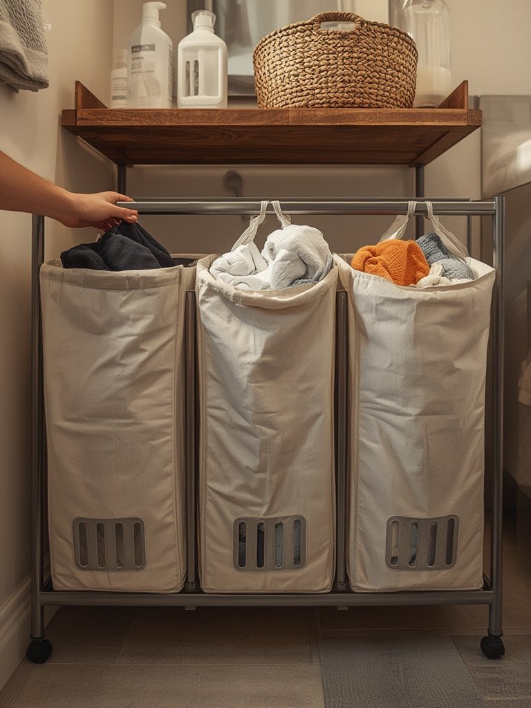 laundry hamper in action