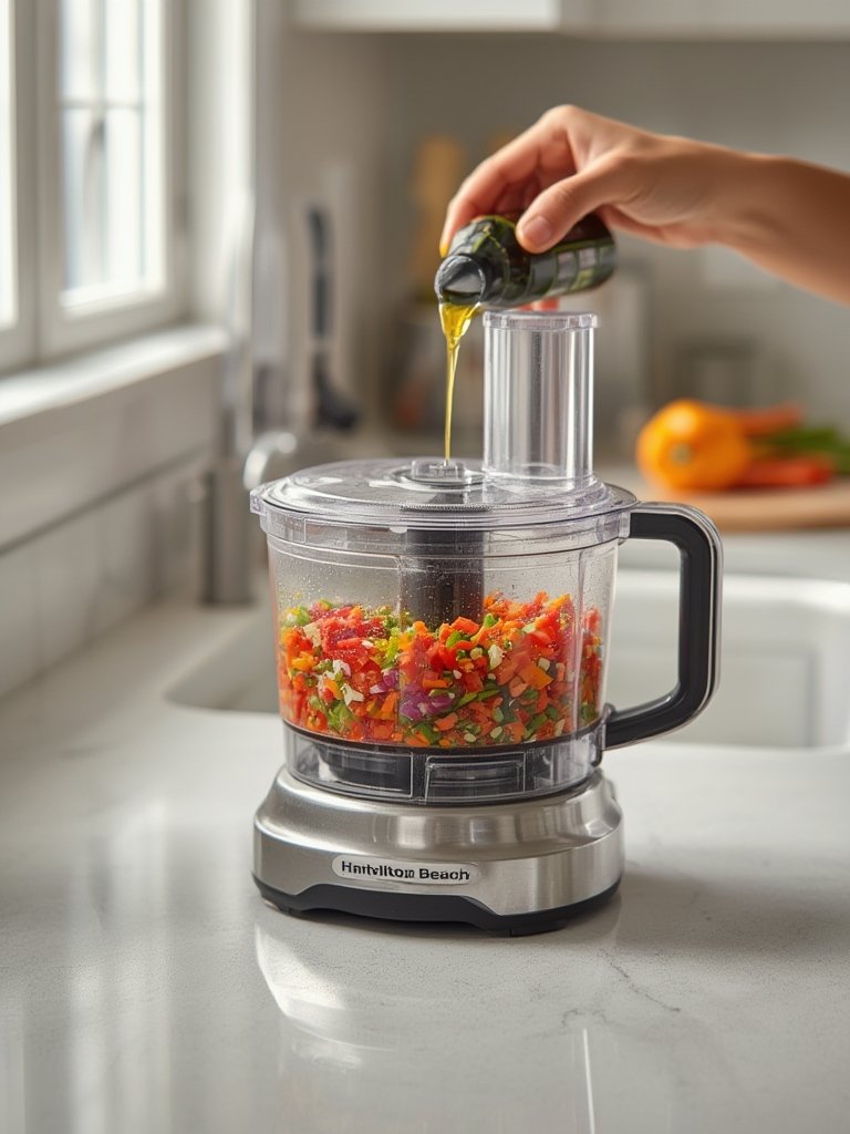 vegetable chopper in action