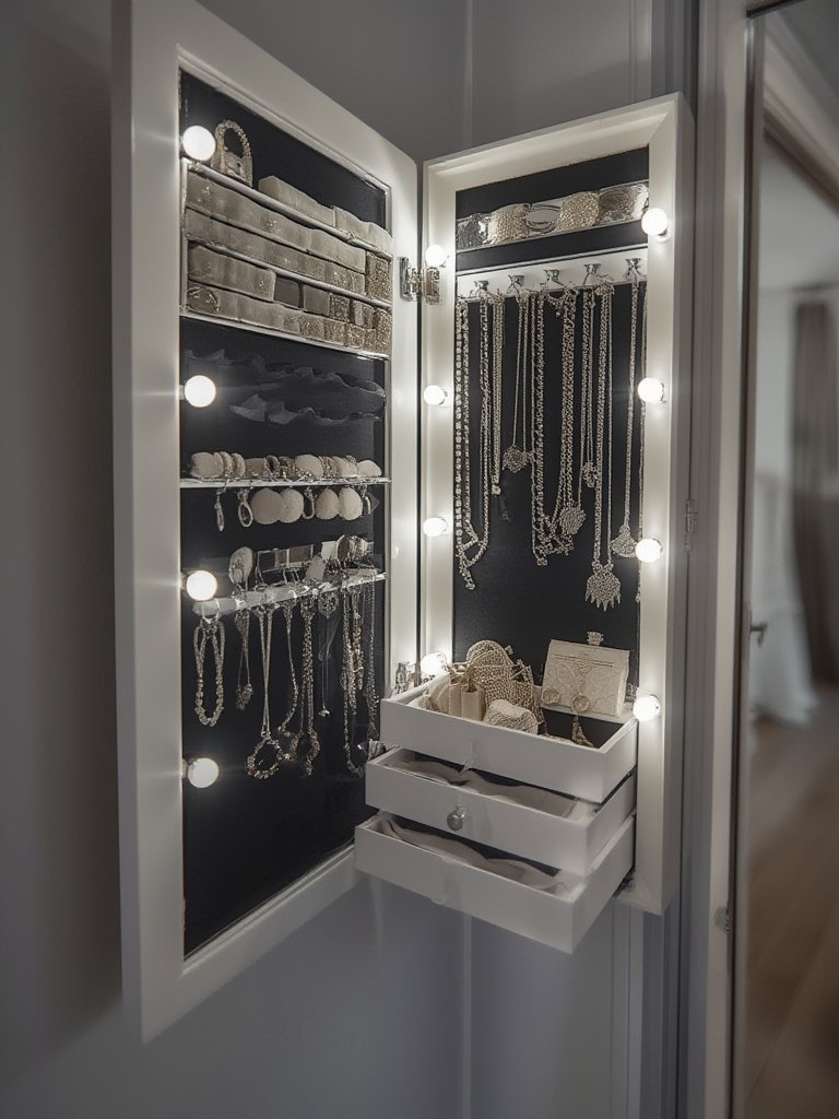 jewelry armoire in action