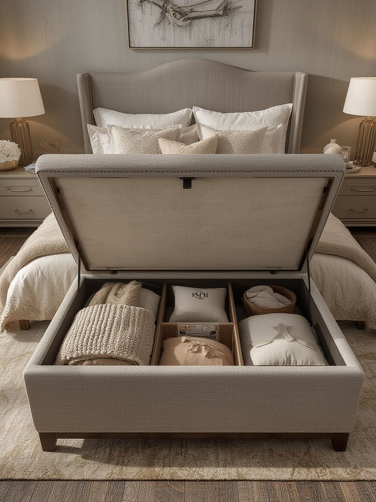 storage ottoman in action