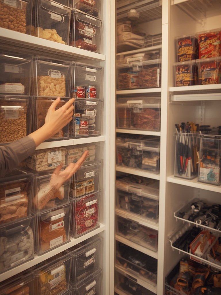 stackable bins in action