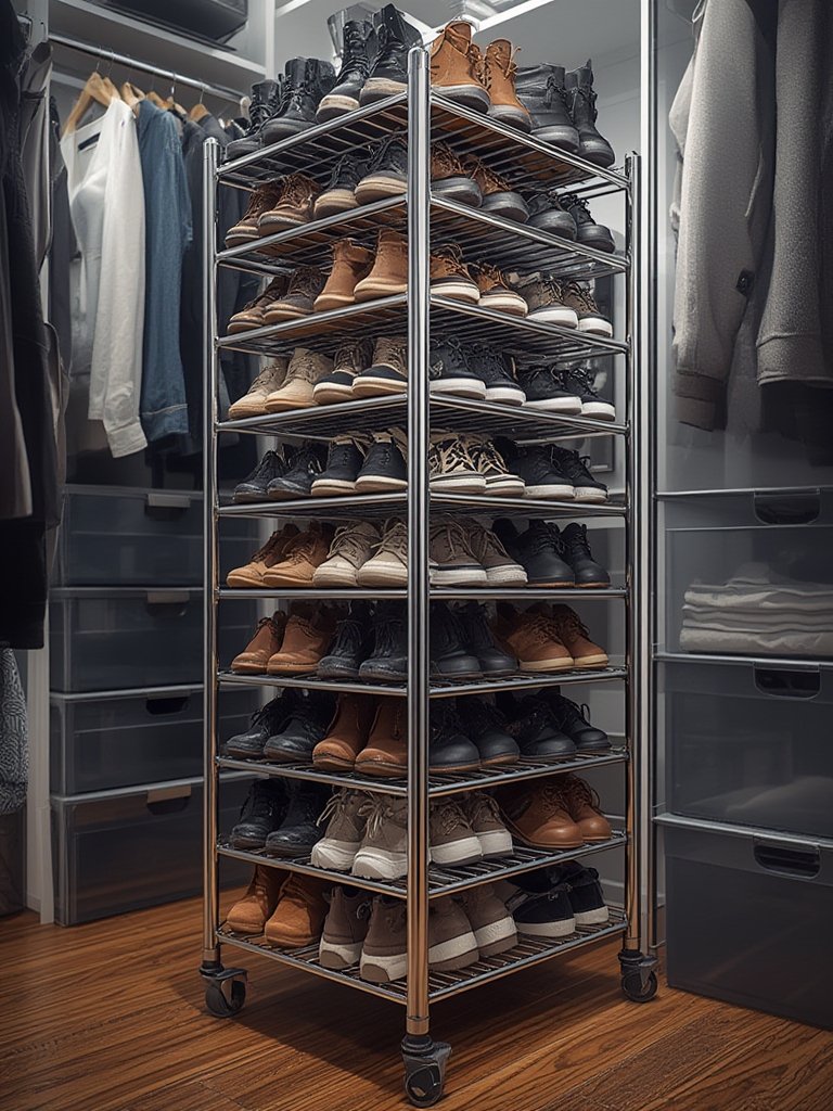 shoe organizer in action