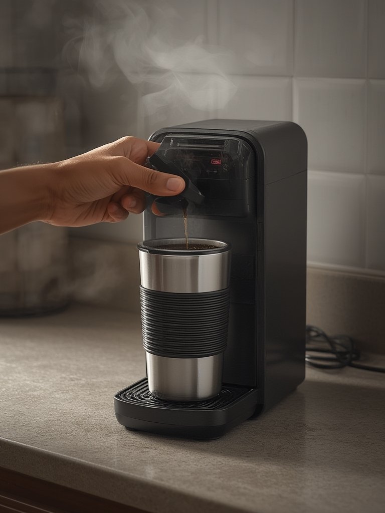 mini coffee in action